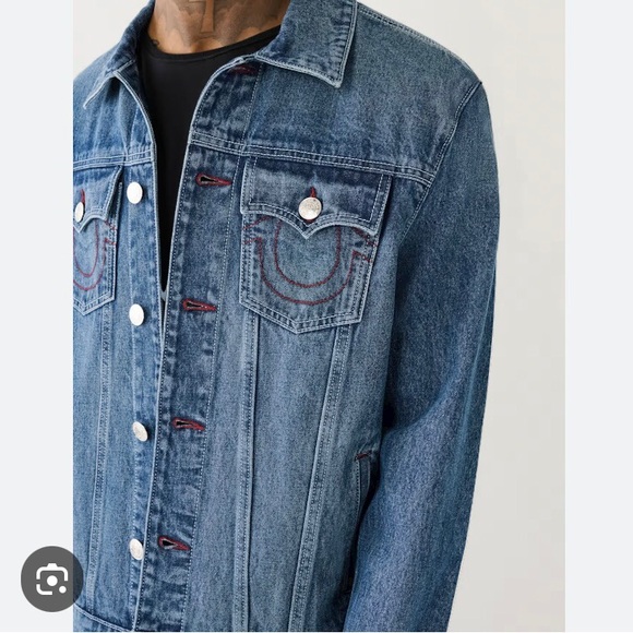 True Religion Jesse Sn Trucker Jacket Siza L - Picture 7 of 10